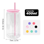 16oz Pre-Drilled Tumbler Snow Globe Cup UV Snow Globe Cups Double Wall Tumbler Snowglobe Tumbler Clear W/ Plug DIY Glitter Craft