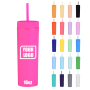Copos Reutilizveis 16oz Double Wall Skinny Tumbler Reusable Cold Matte Cup Plastic Matte Acrylic Tumbler