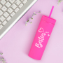 Copos Reutilizveis 16oz Double Wall Skinny Tumbler Reusable Cold Matte Cup Plastic Matte Acrylic Tumbler