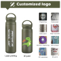350ml 500ml Powder Coated Double Wall Stainless Steel Outdoor Tumbler Kids Student Vacuum Thermal Water Bottles Flask