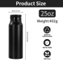 New 25oz Magnetic Water Bottle Phone Holder Vacuum Water Sports Bottle Flask for Gym Top With Magnet Cell Phone Mount Stand