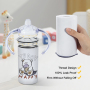 USA Warehouse RTS 30pcs/ctn 12oz Sublimation Sippy Cup Kids Bottle with Handle Lid and Plastic Lid for Direct Drinking