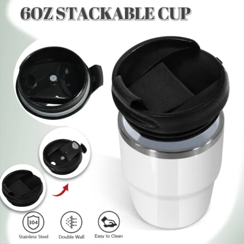 30PCS/CTN RTS 6oz Sublimation Stainless Steel Coffee Mugs Mini Cups Inside with Enamel Coating Heat Printing