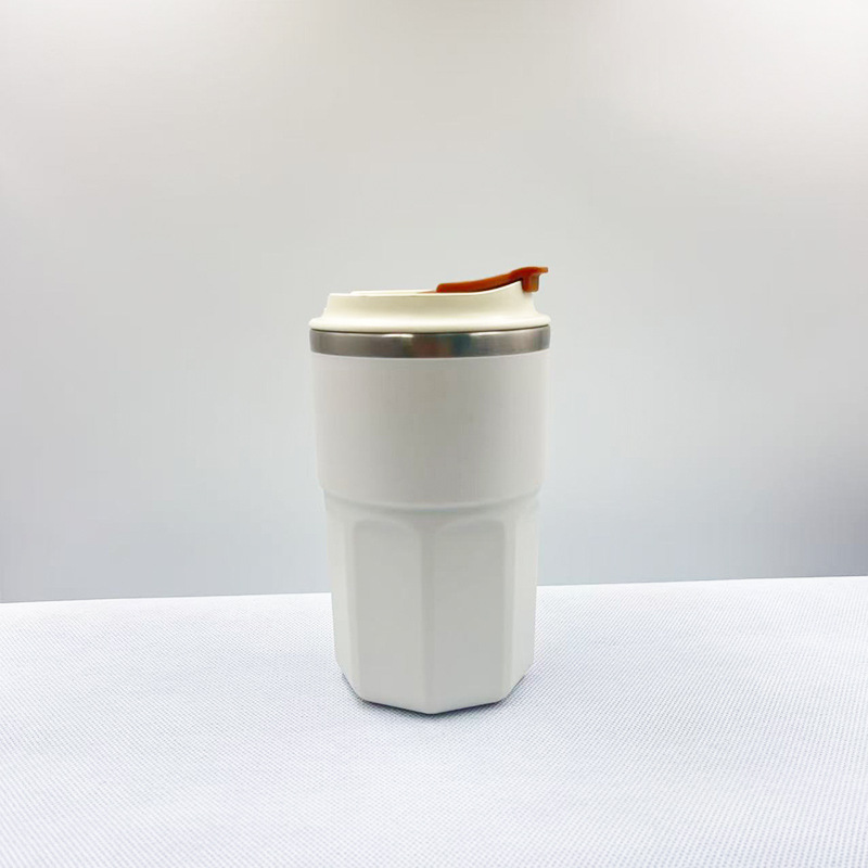 Wholesal 450ml Coffee Cup Stainless Steel Inside Plastic Outside Milk Cup Outdoor Portable Sports Water Mug for Customization