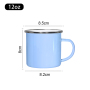Custom Multiple Color Coffee Cup 12oz Colorful Metal Enamel Mug with Handle Enamel Mug