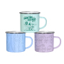 Custom Multiple Color Coffee Cup 12oz Colorful Metal Enamel Mug with Handle Enamel Mug