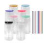 Sublimatie Tumbler 16oz Met Gekeurde Deksel Sublimatie Cups Tasse En Verre Avec Paille Snow Globe Tumbler