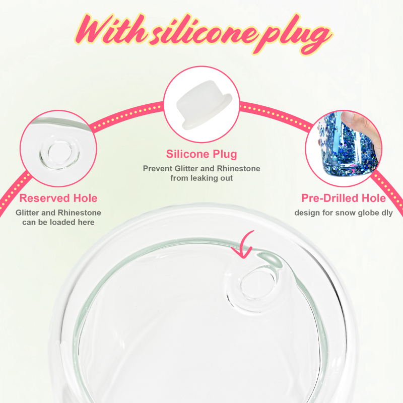 Sublimatie Tumbler 16oz Met Gekeurde Deksel Sublimatie Cups Tasse En Verre Avec Paille Snow Globe Tumbler