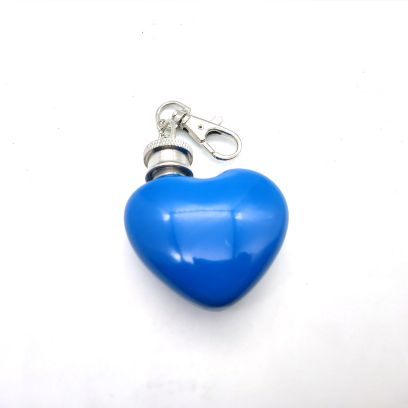 Wholesale 30ml 1oz Hip Flask Heart-Shaped Keychain SS304 Stainless Steel Flask Heart Bottle Mini Drinking Ware Key Chain Flask