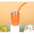 Orange with metal+silicone straw