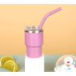 Purple with metal+silicone straw