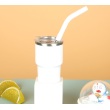 White with metal+silicone straw