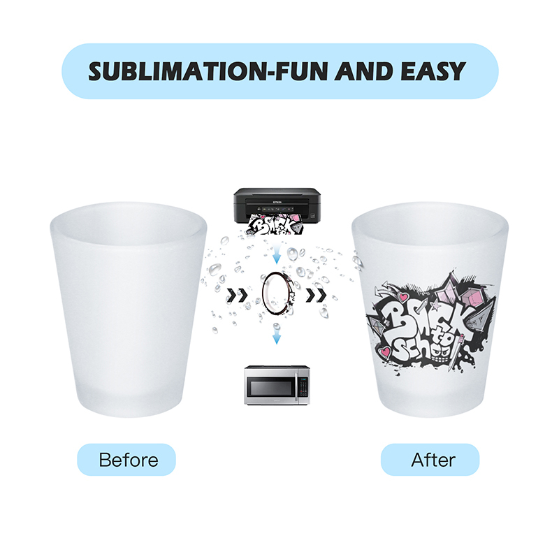 US Warehouse 144PCS/CTN  RTS 1.5oz Sublimation Shot Glass Wine Whiskey Glass Frosted Sublimation Blanks 1.5 oz Shot Glasses