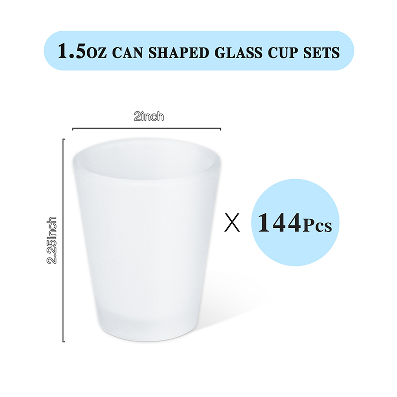 US Warehouse 144PCS/CTN  RTS 1.5oz Sublimation Shot Glass Wine Whiskey Glass Frosted Sublimation Blanks 1.5 oz Shot Glasses