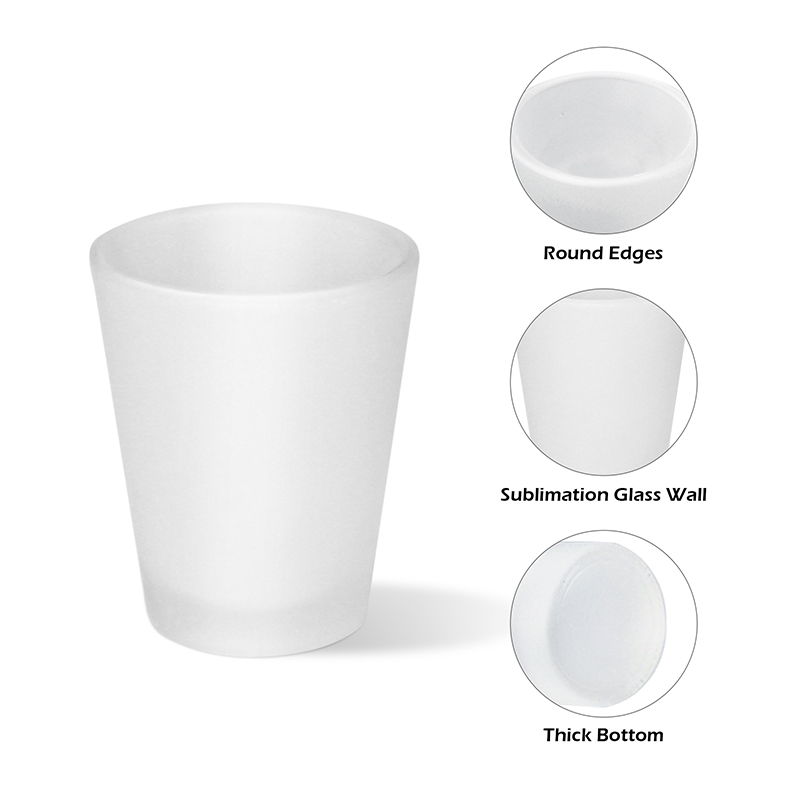 US Warehouse 144PCS/CTN  RTS 1.5oz Sublimation Shot Glass Wine Whiskey Glass Frosted Sublimation Blanks 1.5 oz Shot Glasses