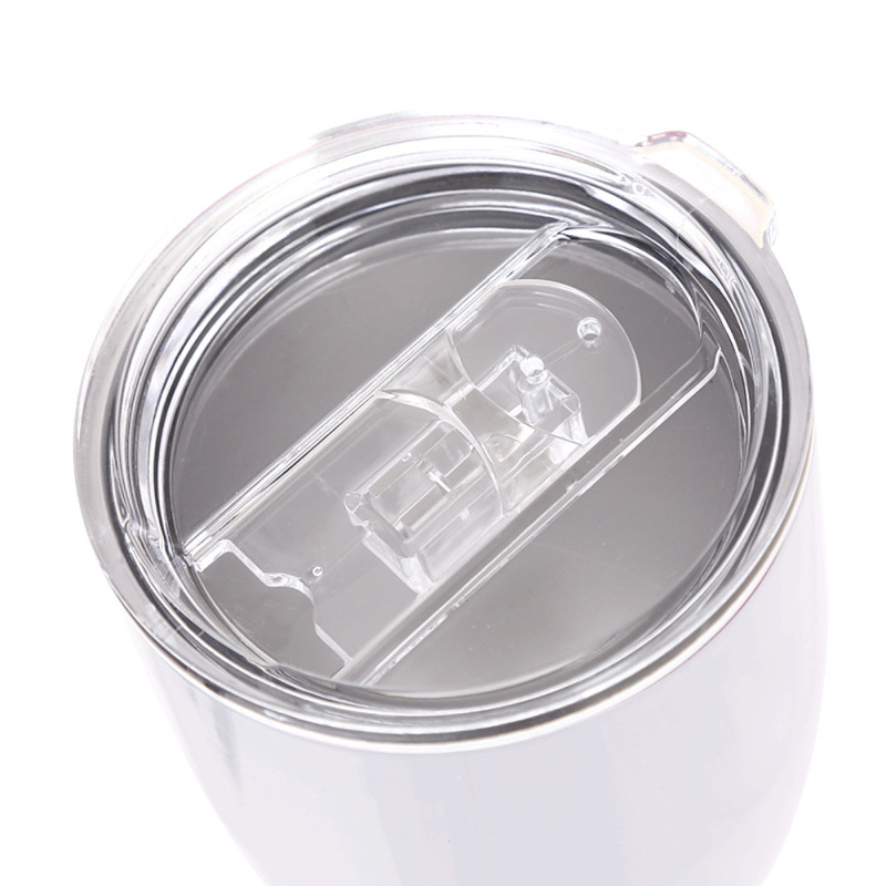 In Stock 10oz White Sublimation Blanks Stainless Steel Insulated Wine Tumbler Goblet Tall Glasses Champagne Tumbler