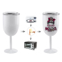 In Stock 10oz White Sublimation Blanks Stainless Steel Insulated Wine Tumbler Goblet Tall Glasses Champagne Tumbler