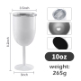 In Stock 10oz White Sublimation Blanks Stainless Steel Insulated Wine Tumbler Goblet Tall Glasses Champagne Tumbler