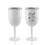 In Stock 10oz White Sublimation Blanks Stainless Steel Insulated Wine Tumbler Goblet Tall Glasses Champagne Tumbler