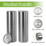 RTS USA Warehouse Stocked 25pcs/ctn 20oz Stainless Steel Silver Sublimation Blank Skinny Straight Tumbler with Plastic Straw