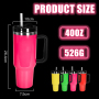 4 Colors the Neon H2.0 Sublimation Tumblers 2024 Neon Collection Green Pink Tumblers With Handle and Straw