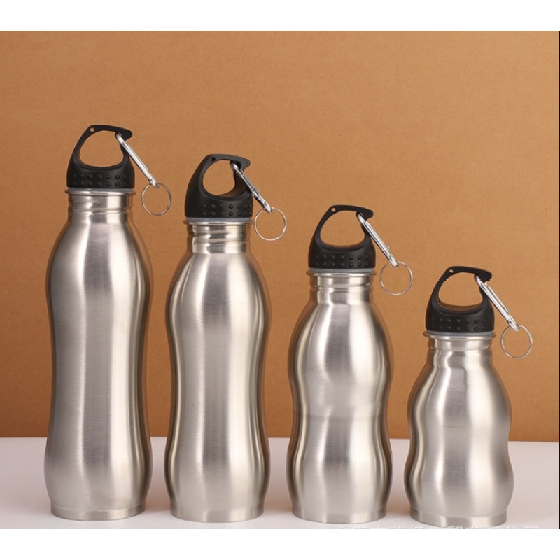Gym Sport Travel 500ml 750ml Golssy Finished Drinking Bottle 304 Stainless Steel Custom Gourd Shaped Cycling Water Bottles