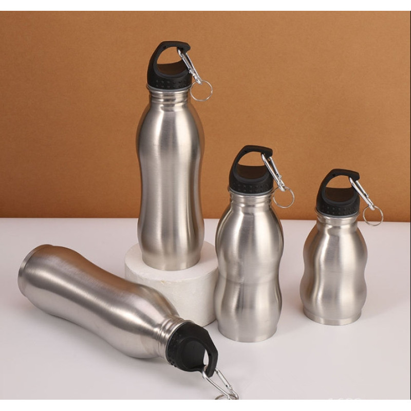 Gym Sport Travel 500ml 750ml Golssy Finished Drinking Bottle 304 Stainless Steel Custom Gourd Shaped Cycling Water Bottles