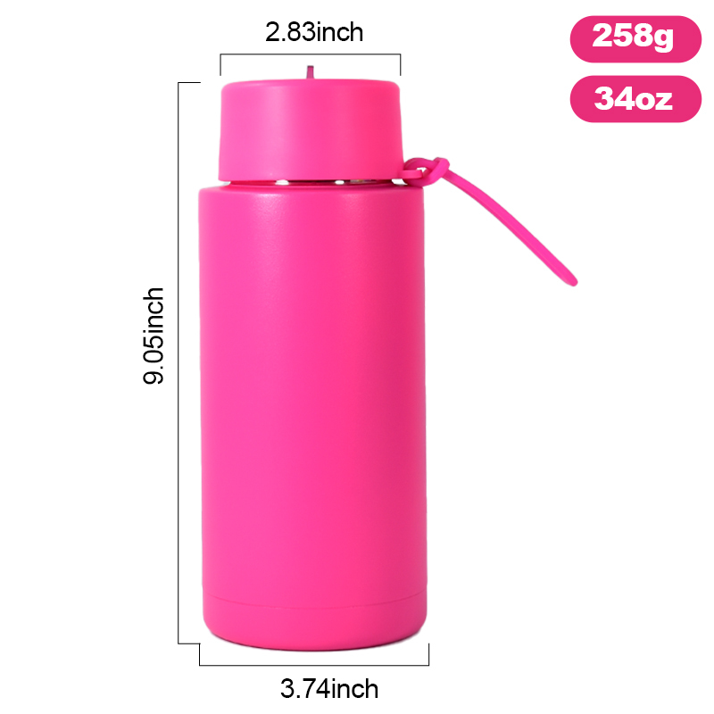 RTS Stocked 25pcs/ctn 34oz Water Bottles Insulated Vacuum Flask Double Wall Stainless Steel Sport Bottle