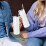 RTS 10pcs 20oz Tumbler Glossy Sublimation White Blank Skinny Straight Tumbler with Plastic Lid Straw Metal Straw Colored Lid