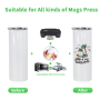 RTS 10pcs 20oz Tumbler Glossy Sublimation White Blank Skinny Straight Tumbler with Plastic Lid Straw Metal Straw Colored Lid