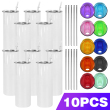Glossy white with mixed color lids