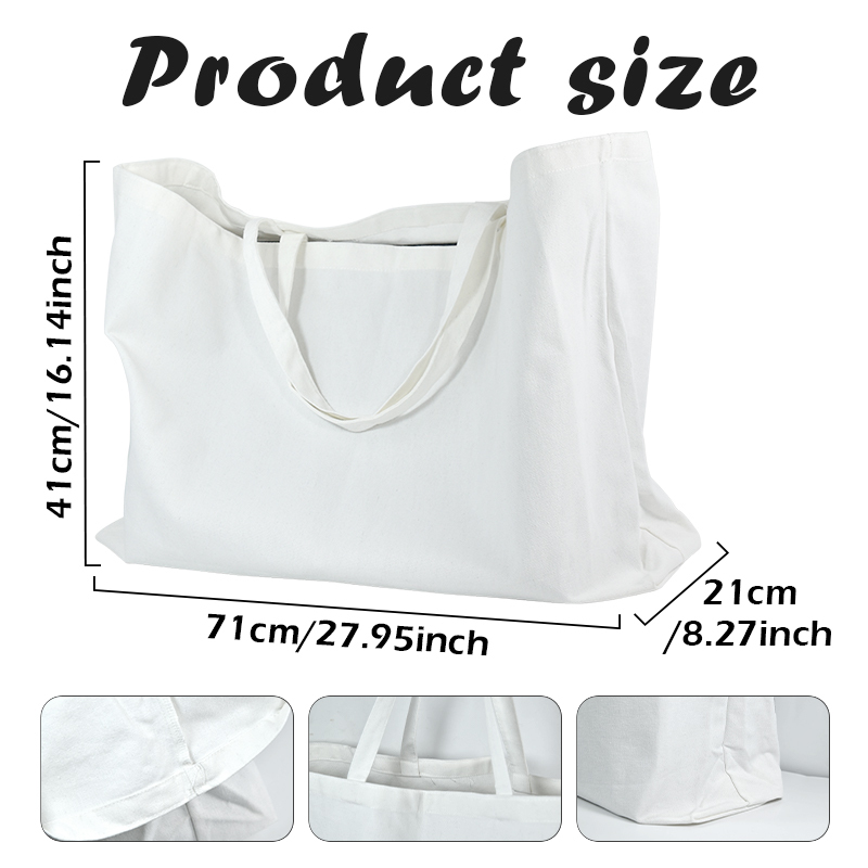 RTS US 10pcs/ctn Canvas Tote Bag - Extra Large Shopping Beach Totes Bags Reusable Big Grocery Bag