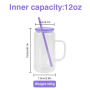 US Stocked 16oz Double Wall Glass Tumbler Handled Snow Globe Glass 12oz Drinkware with Pre-Drilled Hole Colorful Lid 25pcs/ctn