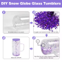 US Stocked 16oz Double Wall Glass Tumbler Handled Snow Globe Glass 12oz Drinkware with Pre-Drilled Hole Colorful Lid 25pcs/ctn