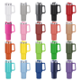 Personalized Powder Coated Insulated Stainless Steel Cup 40 oz H1.0 Travel Tumbler With Lid Beer Mug With Handle and Straw