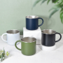 Custom 400ml Stainless Steel Mug SS304 Single Wall Coffee Mug Custom logo Travel Mug Powder Coated Camping Cup with Handle