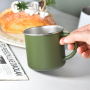Custom 400ml Stainless Steel Mug SS304 Single Wall Coffee Mug Custom logo Travel Mug Powder Coated Camping Cup with Handle