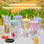 Schneekugeltumbler 24 oz Tumbler Personalized Tumbler Double Walled 24oz Snowglobe Tumbler Mason Jar Cup with Lid and Straw