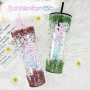 Schneekugeltumbler 24 oz Tumbler Personalized Tumbler Double Walled 24oz Snowglobe Tumbler Mason Jar Cup with Lid and Straw