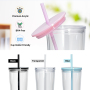 Schneekugeltumbler 24 oz Tumbler Personalized Tumbler Double Walled 24oz Snowglobe Tumbler Mason Jar Cup with Lid and Straw