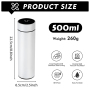 Sublimation LED 16oz Termos Motivacional 500ml Termos De Agua Gym 304 Steel Stainless Termo Digital