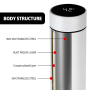 Sublimation LED 16oz Termos Motivacional 500ml Termos De Agua Gym 304 Steel Stainless Termo Digital