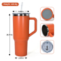 40oz Stainless Steel Inner Tumbler Plastic Exterior Handle Coffee Mug for Corporate Gifts, Coffee Chains, Fitness Brands