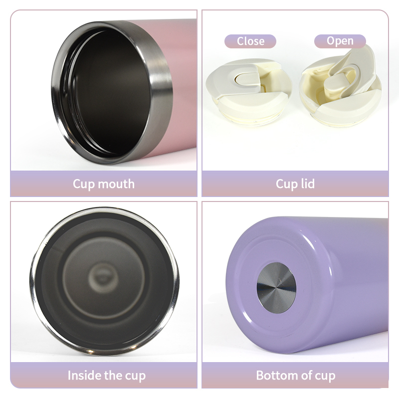 Insulated Tumbler Ombre 16oz Stainless Steel Tumbler Double Wall Vacuum Cup Tumbler With 2 Lids and Straw