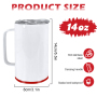 Sublimation 14oz Sublimation Handle Tumbler with Plastic Storage Bottom Container Sublimation Beer Coffee Mug