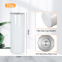 25pcs/ctn US Warehouse RTS 20oz Sublimation Straight Tumbler Insulated Double Wall Stainless Steel Cup With Plastic Straw