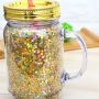 RTS Stock Snow Globe Tumbler Glitter BPA Free Plastic Handle 22oz Mason Jar with Straw and Lid Custom Plastic Cups