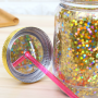RTS Stock Snow Globe Tumbler Glitter BPA Free Plastic Handle 22oz Mason Jar with Straw and Lid Custom Plastic Cups