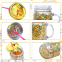 RTS Stock Snow Globe Tumbler Glitter BPA Free Plastic Handle 22oz Mason Jar with Straw and Lid Custom Plastic Cups