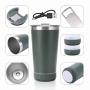 New 16oz Beer Cup Reusable Stainless Steel Outdoor Tumbler 473ML Insulated Beer Cups With Opener and Wireless Speaker